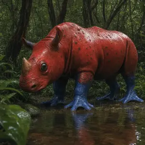 Rhinoceros + Strawberry frog